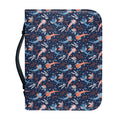 Blue Axolotl Pattern Print Leather Bible Cover