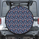 Blue Axolotl Pattern Print Leather Spare Tire Cover