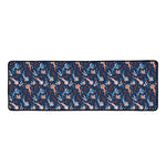 Blue Axolotl Pattern Print Long Kitchen Mat