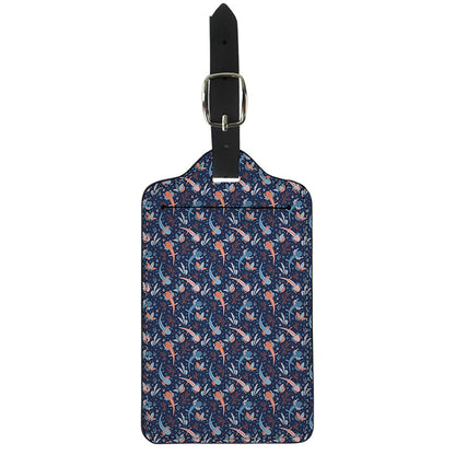 Blue Axolotl Pattern Print Luggage Tag