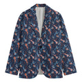 Blue Axolotl Pattern Print Men's Blazer