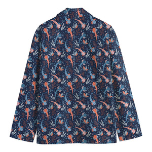 Blue Axolotl Pattern Print Men's Blazer