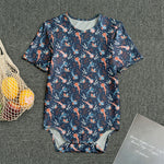 Blue Axolotl Pattern Print Men's Bodysuit