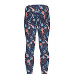 Blue Axolotl Pattern Print Men's leggings