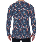 Blue Axolotl Pattern Print Men's Long Sleeve T-Shirt
