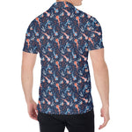 Blue Axolotl Pattern Print Men's Shirt