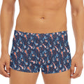 Blue Axolotl Pattern Print Men's Short Boxer Briefs