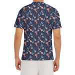 Blue Axolotl Pattern Print Men's Short Sleeve Rash Guard