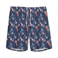 Blue Axolotl Pattern Print Men's Athletic Shorts
