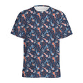 Blue Axolotl Pattern Print Men's Athletic T-Shirt