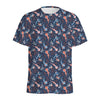 Blue Axolotl Pattern Print Men's Sports T-Shirt