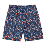 Blue Axolotl Pattern Print Men's Swim Trunks