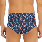 Blue Axolotl Pattern Print Men's Triangle Swim Briefs