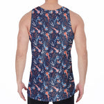 Blue Axolotl Pattern Print Men's Velvet Tank Top