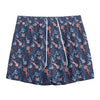 Blue Axolotl Pattern Print Mesh Shorts