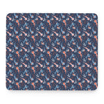 Blue Axolotl Pattern Print Mouse Pad