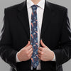 Blue Axolotl Pattern Print Necktie