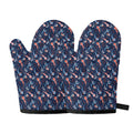 Blue Axolotl Pattern Print Oven Mitts