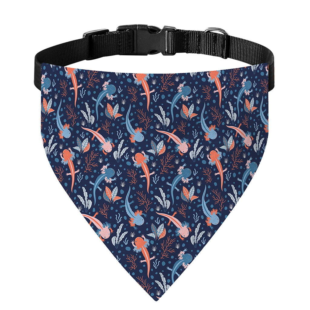 Blue Axolotl Pattern Print Over The Collar Dog Bandana