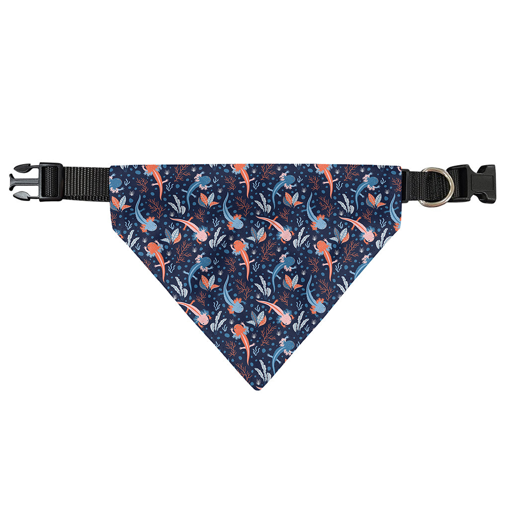 Blue Axolotl Pattern Print Over The Collar Dog Bandana