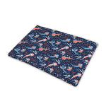 Blue Axolotl Pattern Print Pet Cooling Mat Cover