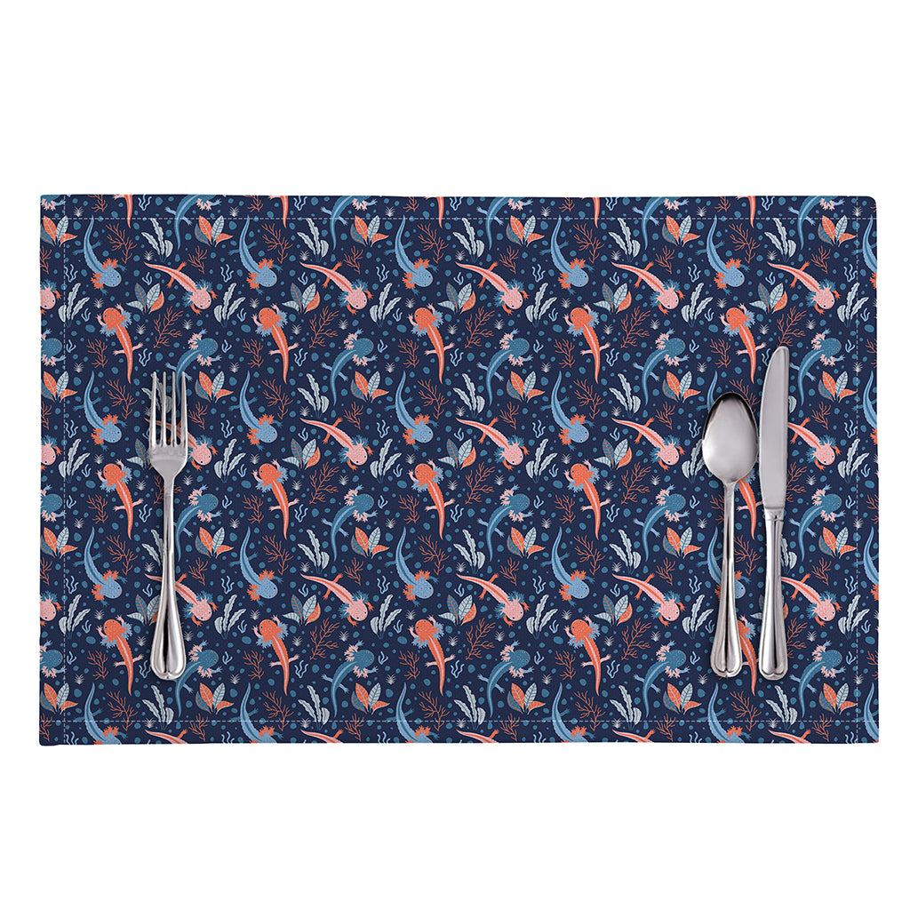 Blue Axolotl Pattern Print Placemat