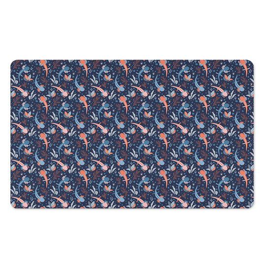 Blue Axolotl Pattern Print Polyester Doormat