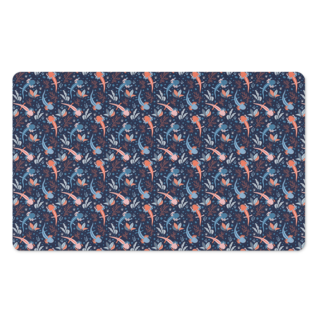 Blue Axolotl Pattern Print Polyester Doormat