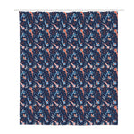 Blue Axolotl Pattern Print Polyester Shower Curtain