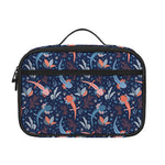 Blue Axolotl Pattern Print Portable Lunch Bag