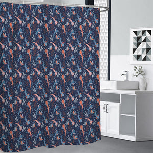 Blue Axolotl Pattern Print Premium Shower Curtain