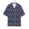 Blue Axolotl Pattern Print Rayon Hawaiian Shirt