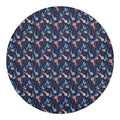 Blue Axolotl Pattern Print Round Blanket