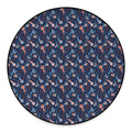 Blue Axolotl Pattern Print Round Floor Mat