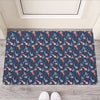 Blue Axolotl Pattern Print Rubber Doormat