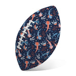 Blue Axolotl Pattern Print Rugby Ball