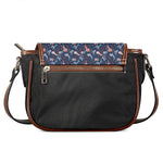 Blue Axolotl Pattern Print Saddle Bag