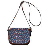 Blue Axolotl Pattern Print Saddle Bag