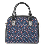 Blue Axolotl Pattern Print Shoulder Handbag