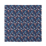 Blue Axolotl Pattern Print Silk Bandana