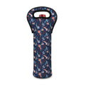 Blue Axolotl Pattern Print Single Neoprene Wine Tote