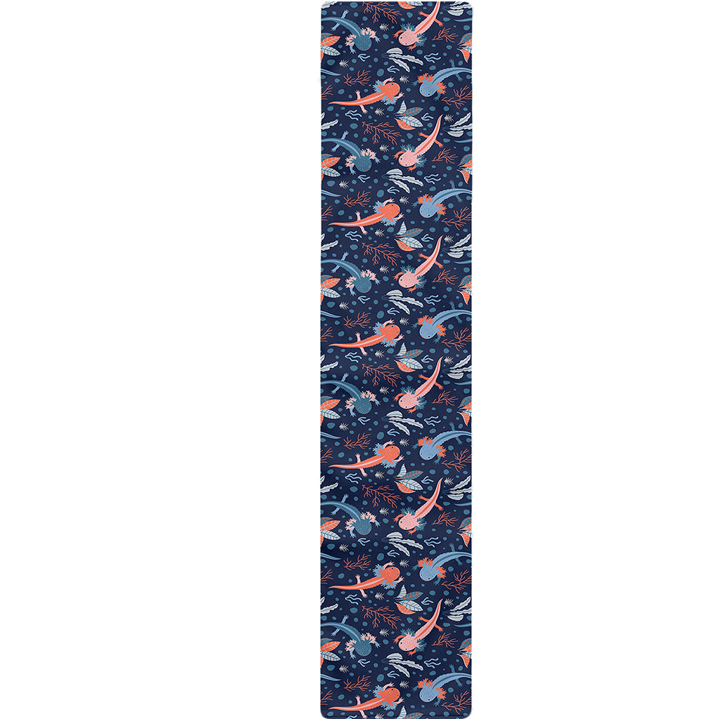 Blue Axolotl Pattern Print Table Runner