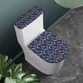 Blue Axolotl Pattern Print Toilet Lid And Tank Cover Set