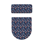 Blue Axolotl Pattern Print Toilet Lid And Tank Cover Set