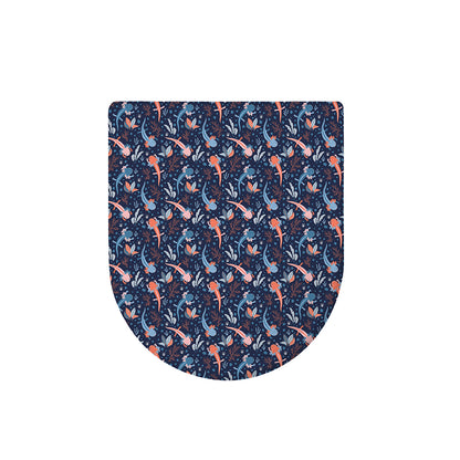 Blue Axolotl Pattern Print Toilet Lid Cover