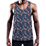 Blue Axolotl Pattern Print Training Tank Top