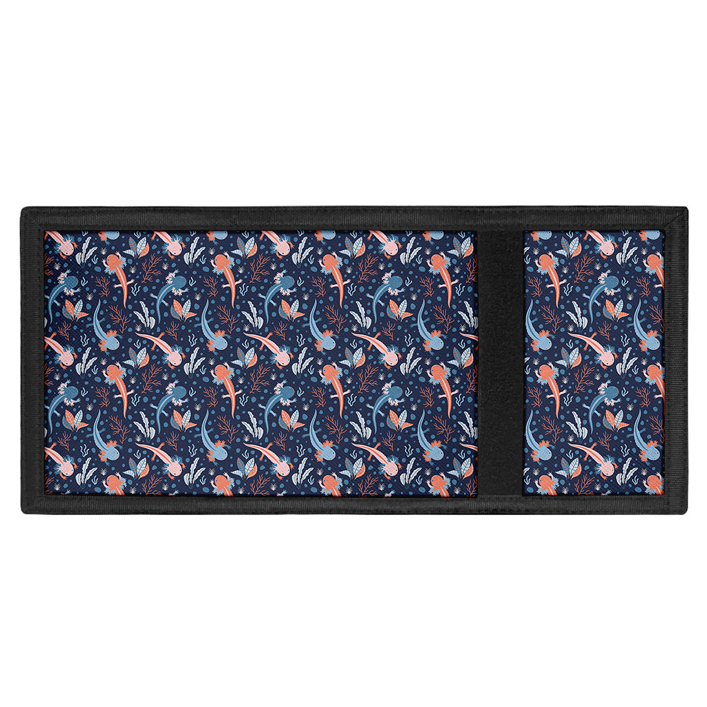Blue Axolotl Pattern Print Trifold Wallet