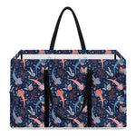 Blue Axolotl Pattern Print Utility Tote Bag