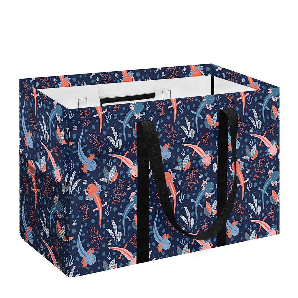Blue Axolotl Pattern Print Utility Tote Bag