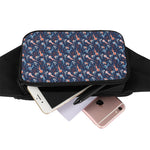 Blue Axolotl Pattern Print Waist Bag